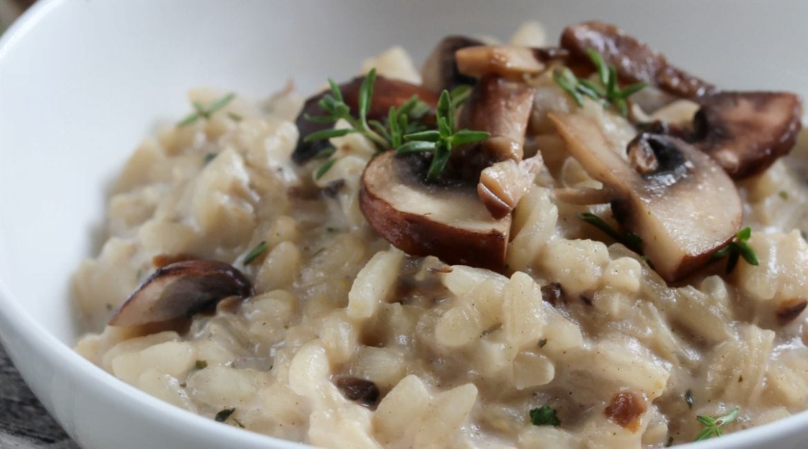 Classic risotto with mushrooms and Parmesan cheese