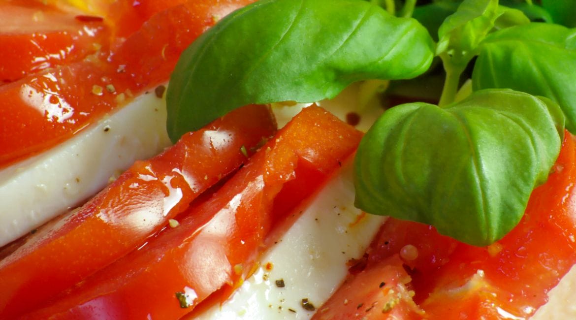 Classic tomato and mozzarella salad