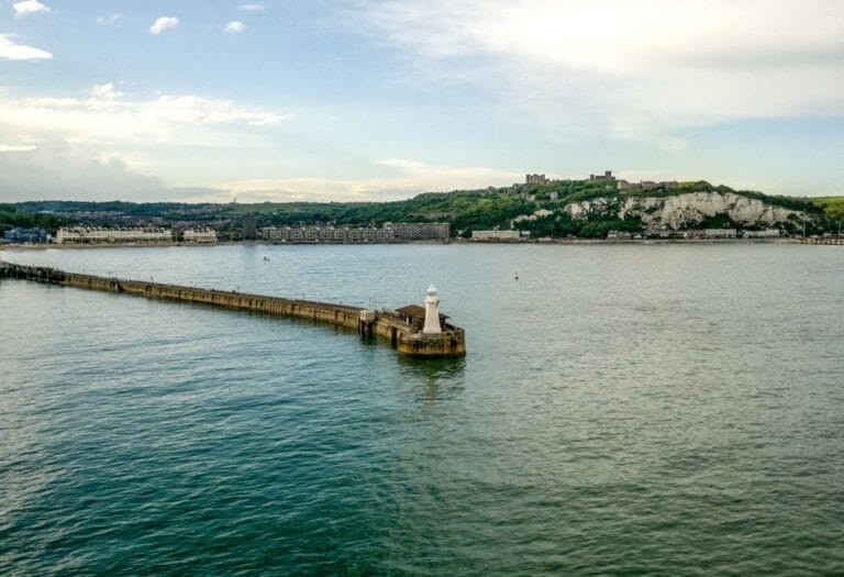 Dover's iconic port: Gateway to the English Channel's crossings.