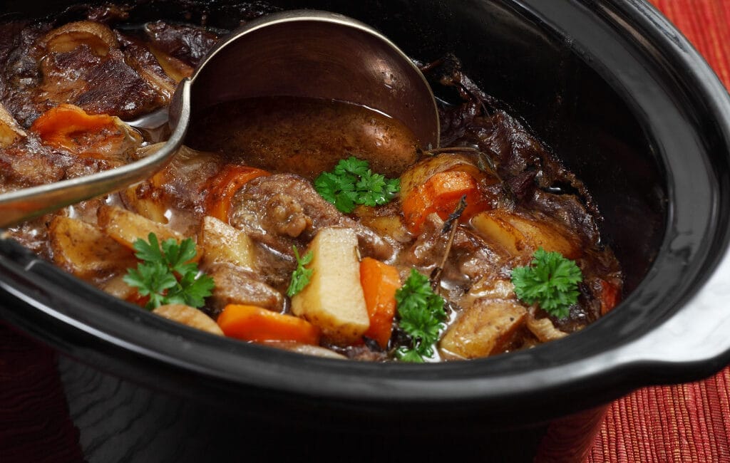 Traditional Irish Stew with lamb, potatoes, carrots, and onions