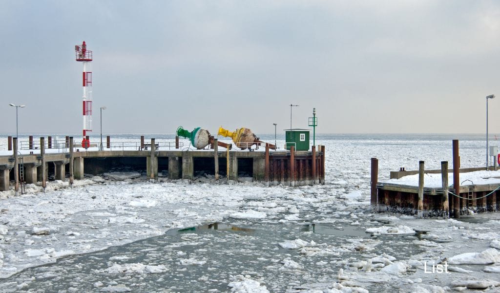 Winter harbor in List on Sylt