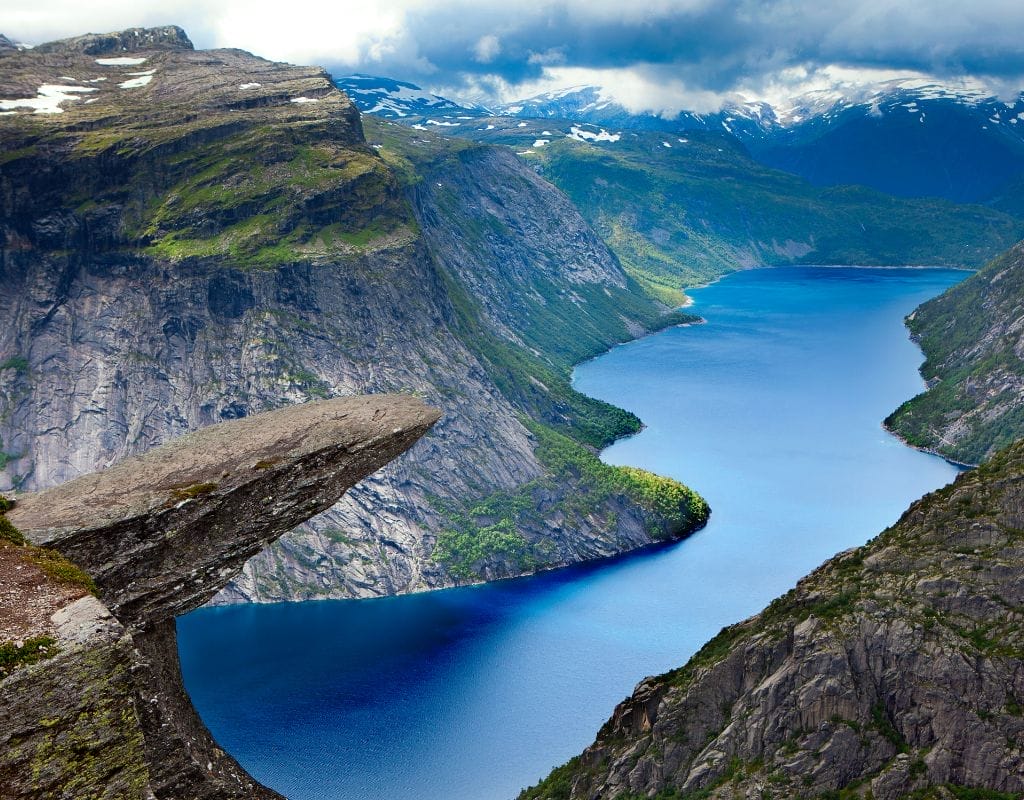 Breathtaking view of a Norwegian fjord, symbolizing Norway's natural beauty and cultural depth