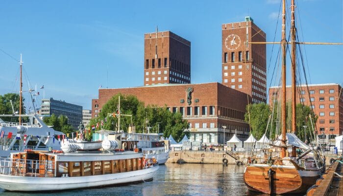 Oslo Town Hall from the sea.